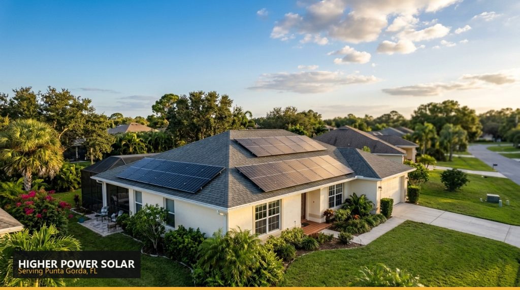 Higher Power Solar installation, Punta Gorda, FL — residential rooftop solar array
