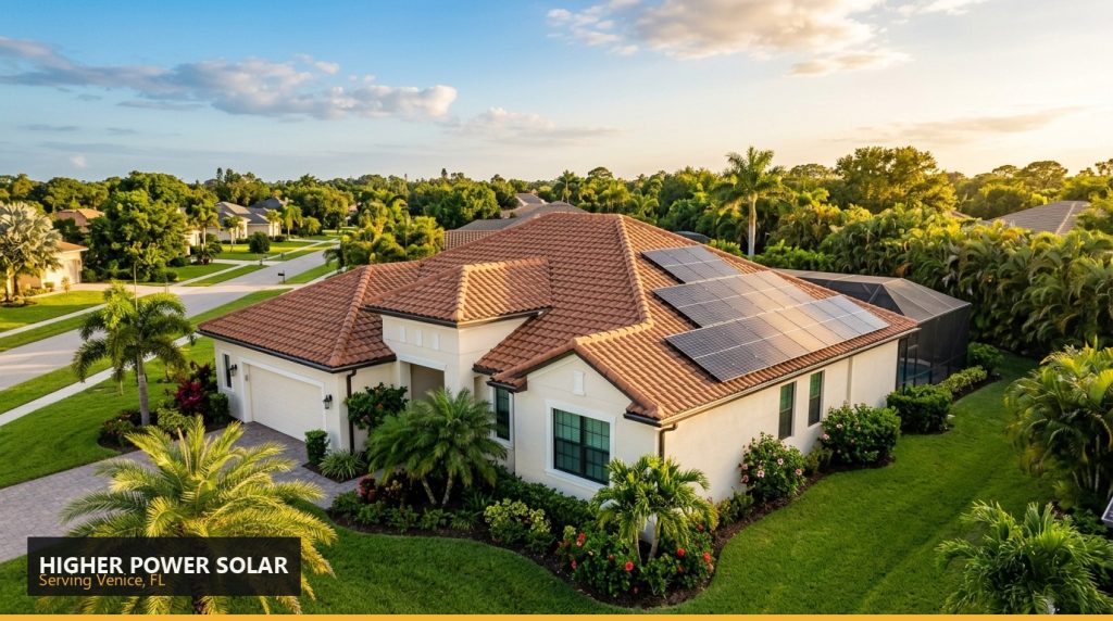Higher Power Solar installation, Venice, FL — residential rooftop solar array