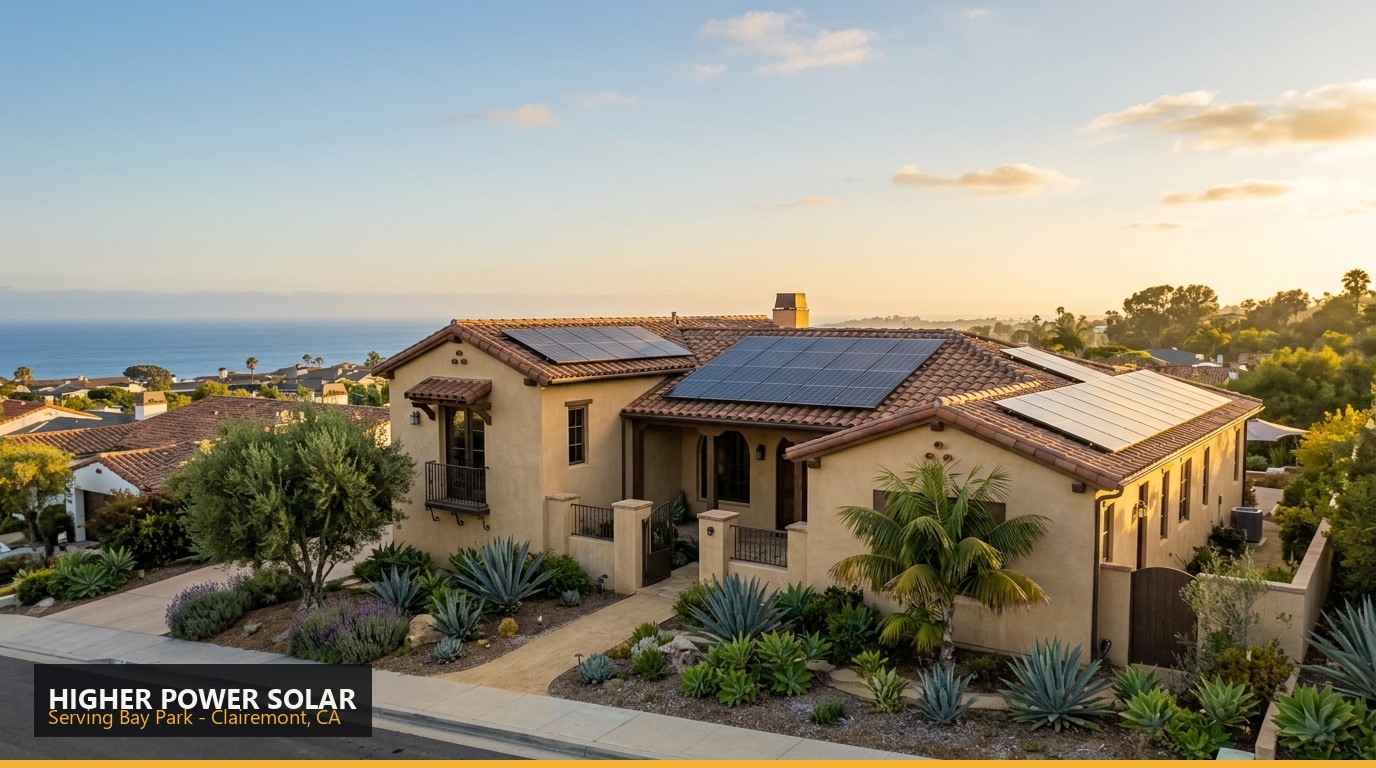 Rooftop solar installation on a home in Bay Park, Clairemont CA - Higher Power Solar