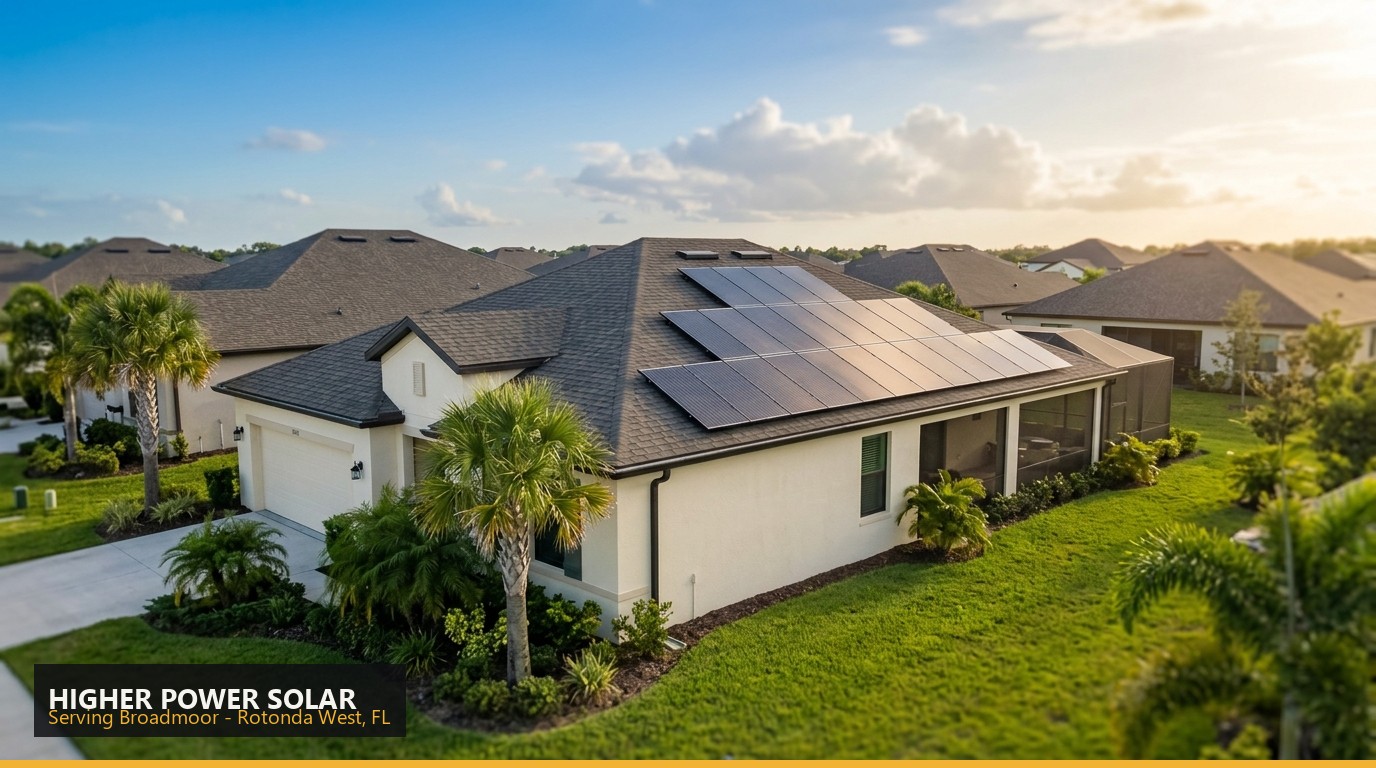 Rooftop solar installation on a home in Broadmoor, Rotonda West FL - Higher Power Solar
