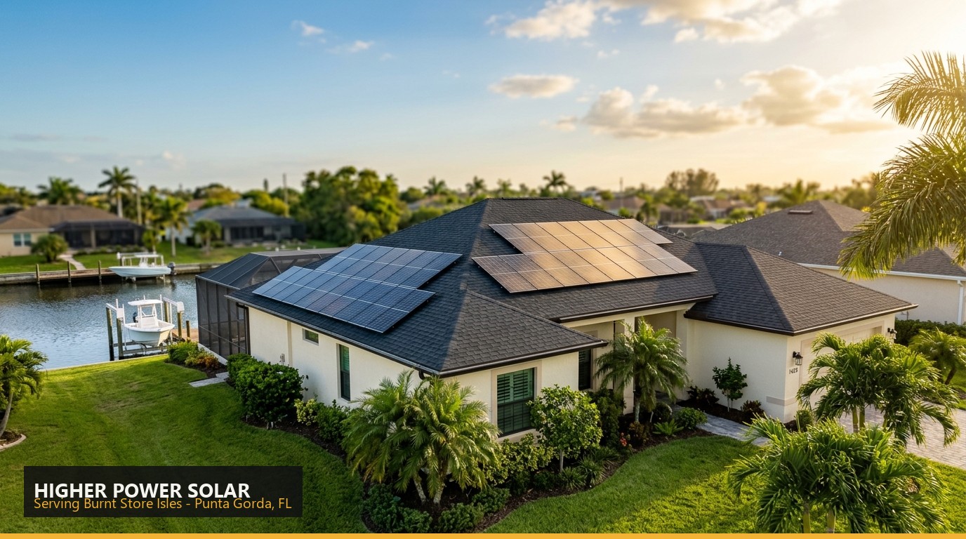 Rooftop solar installation on a home in Burnt Store Isles, Punta Gorda FL - Higher Power Solar