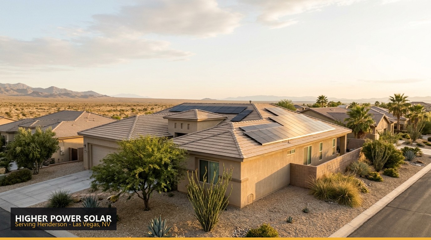 Rooftop solar installation on a home in Henderson, Las Vegas NV - Higher Power Solar