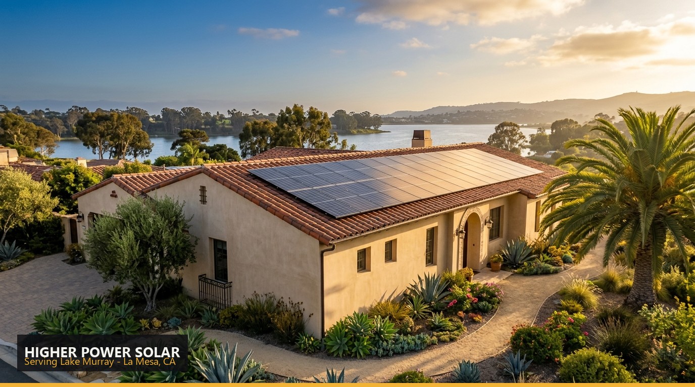 Rooftop solar installation on a home in Lake Murray, La Mesa CA - Higher Power Solar