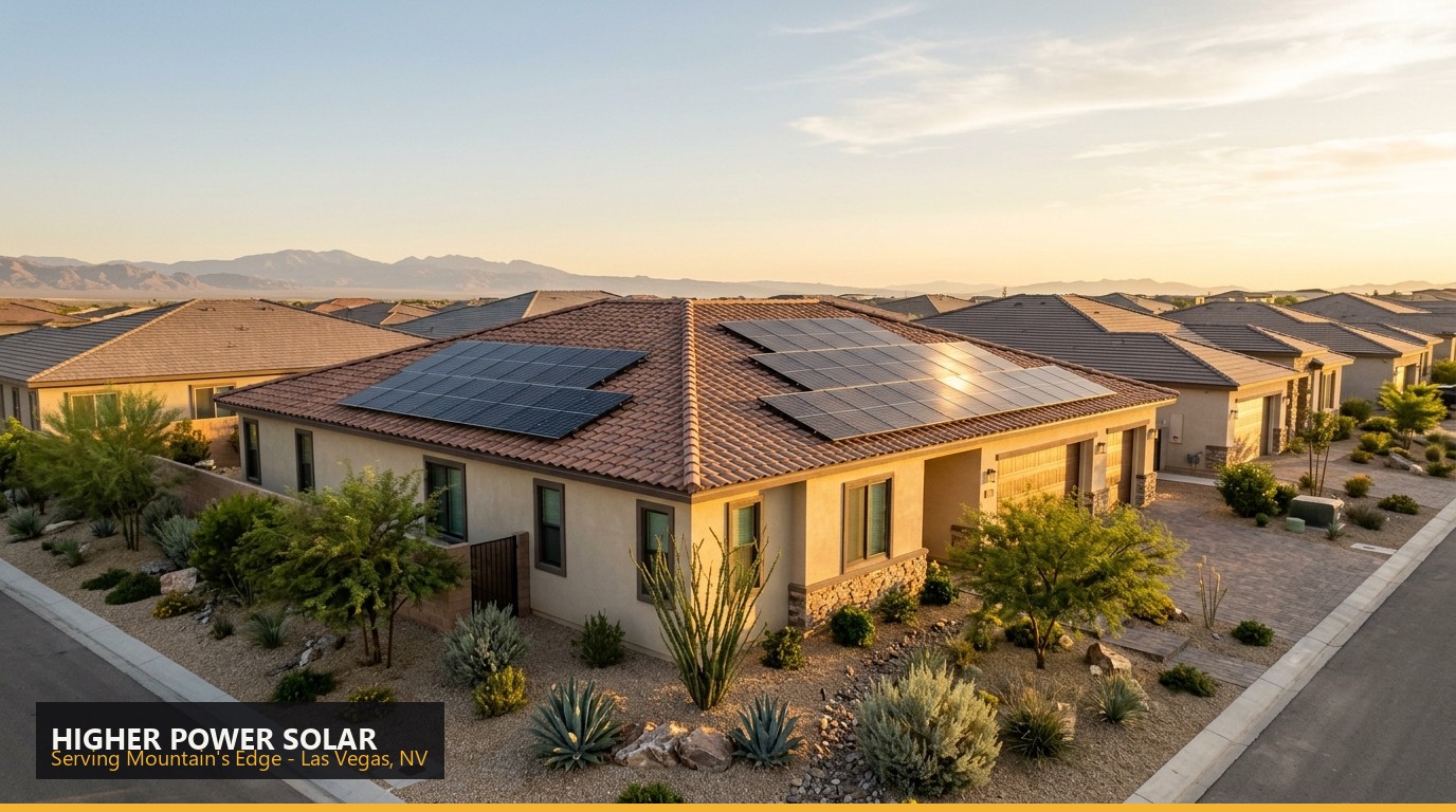 Rooftop solar installation on a home in Mountain's Edge, Las Vegas NV - Higher Power Solar