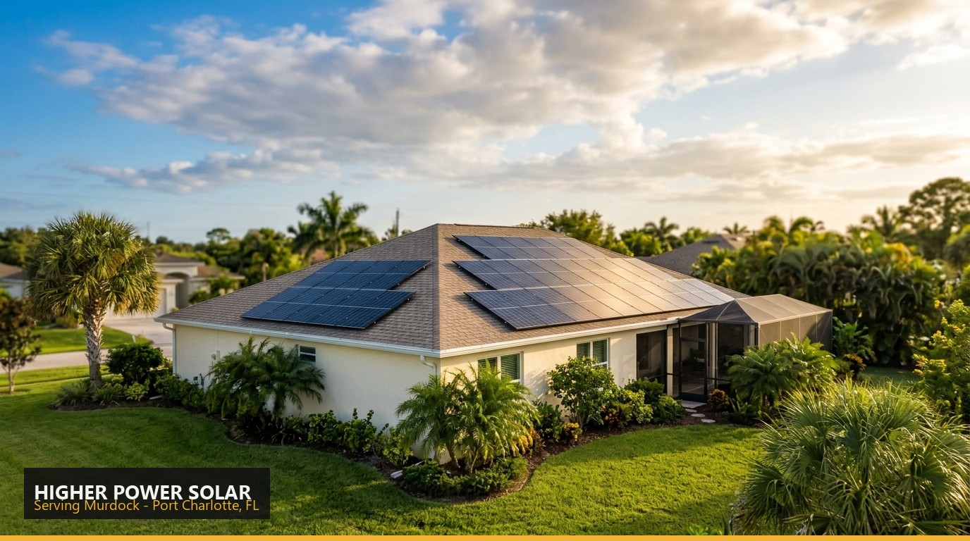Rooftop solar installation on a home in Murdock, Port Charlotte FL - Higher Power Solar