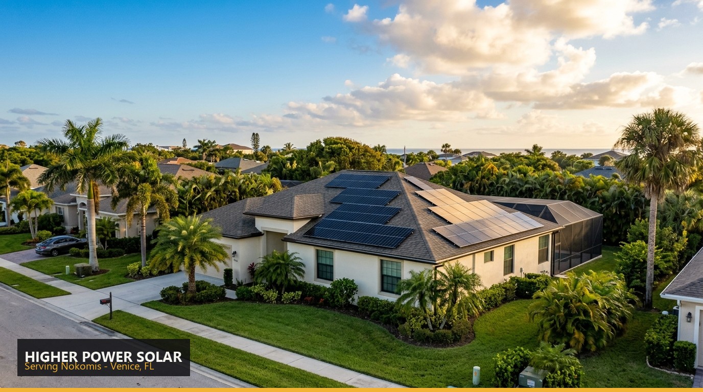 Rooftop solar installation on a home in Nokomis, Venice FL - Higher Power Solar