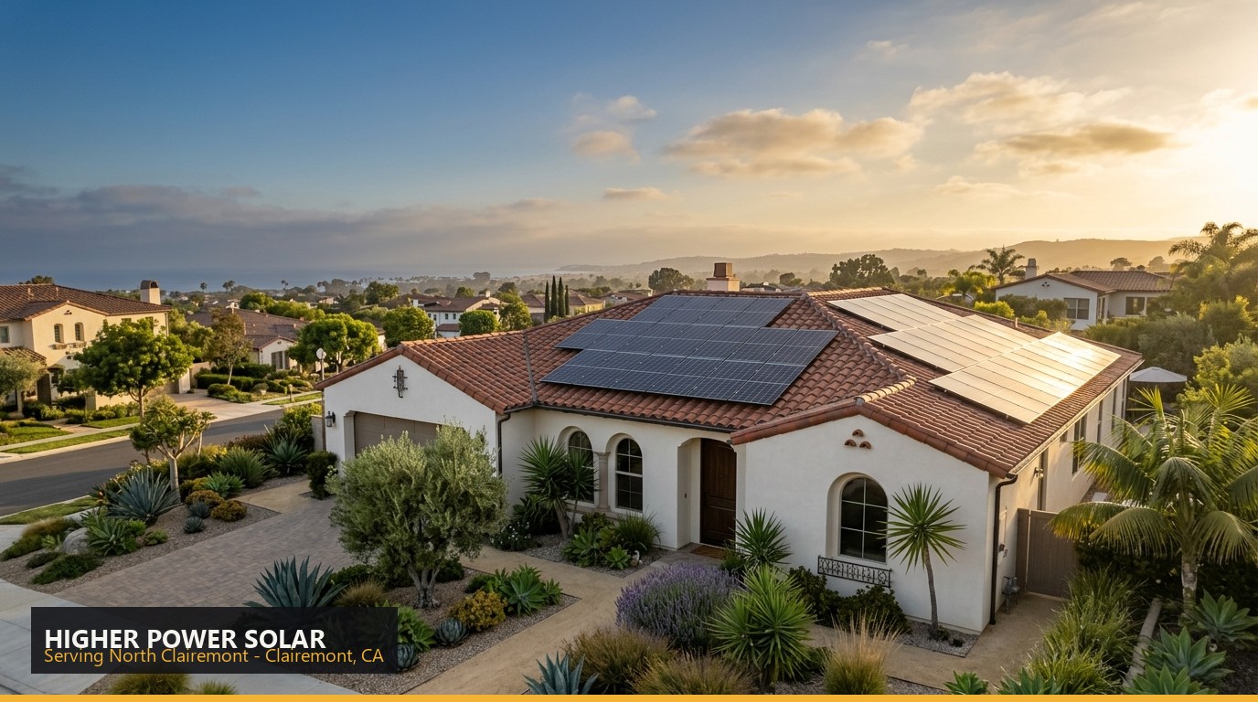 Rooftop solar installation on a home in North Clairemont, Clairemont CA - Higher Power Solar