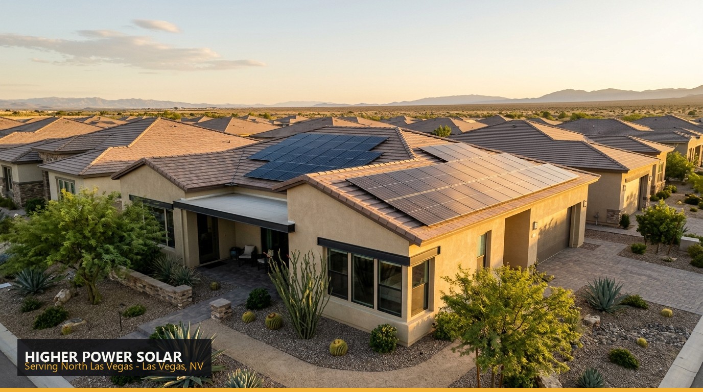 Rooftop solar installation on a home in North Las Vegas, Las Vegas NV - Higher Power Solar