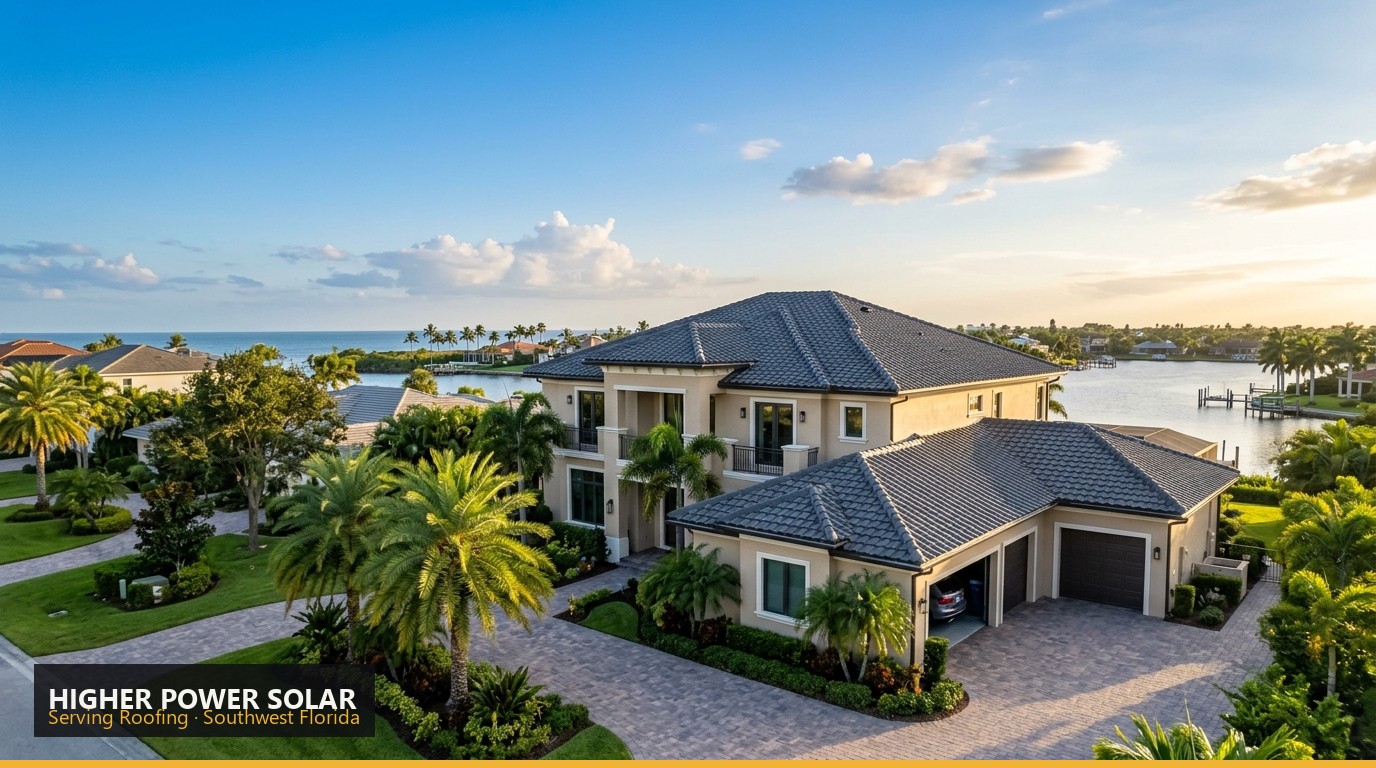 New roof on a Southwest Florida home - Higher Power Solar & Roofing