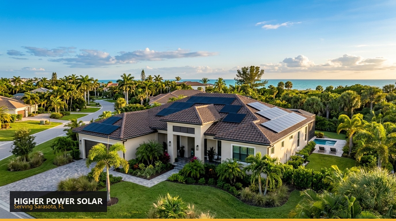 Rooftop solar on a Sarasota, FL home - Higher Power Solar