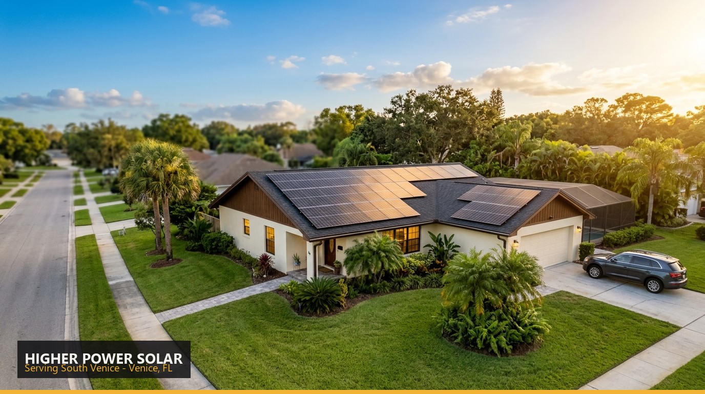 Rooftop solar installation on a home in South Venice, Venice FL - Higher Power Solar