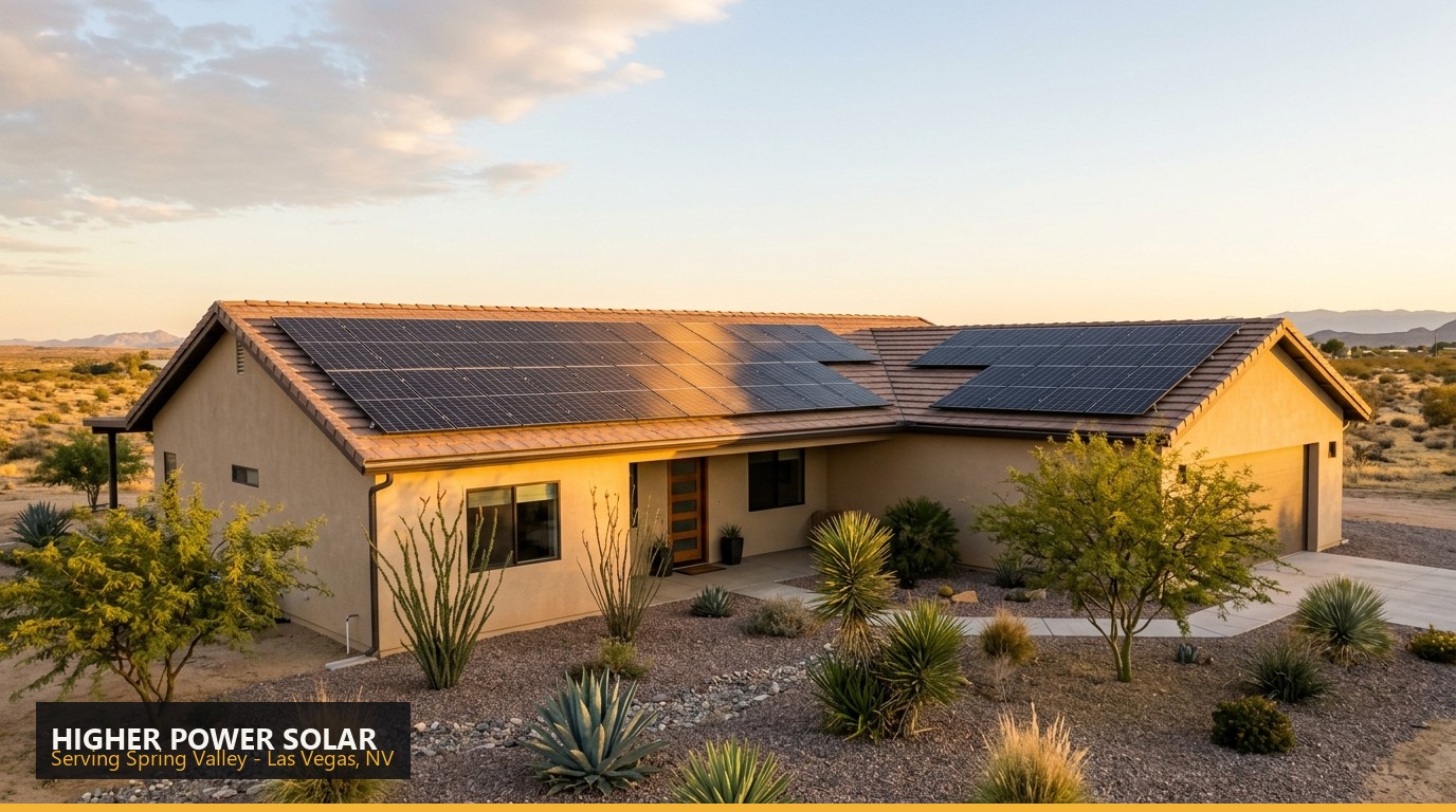 Rooftop solar installation on a home in Spring Valley, Las Vegas NV - Higher Power Solar