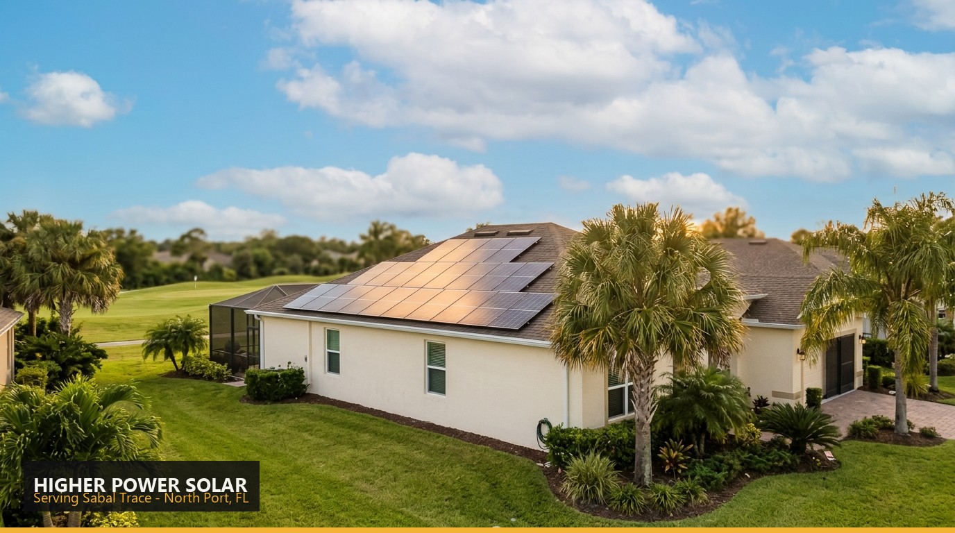 Rooftop solar installation on a home in Sabal Trace, North Port FL - Higher Power Solar