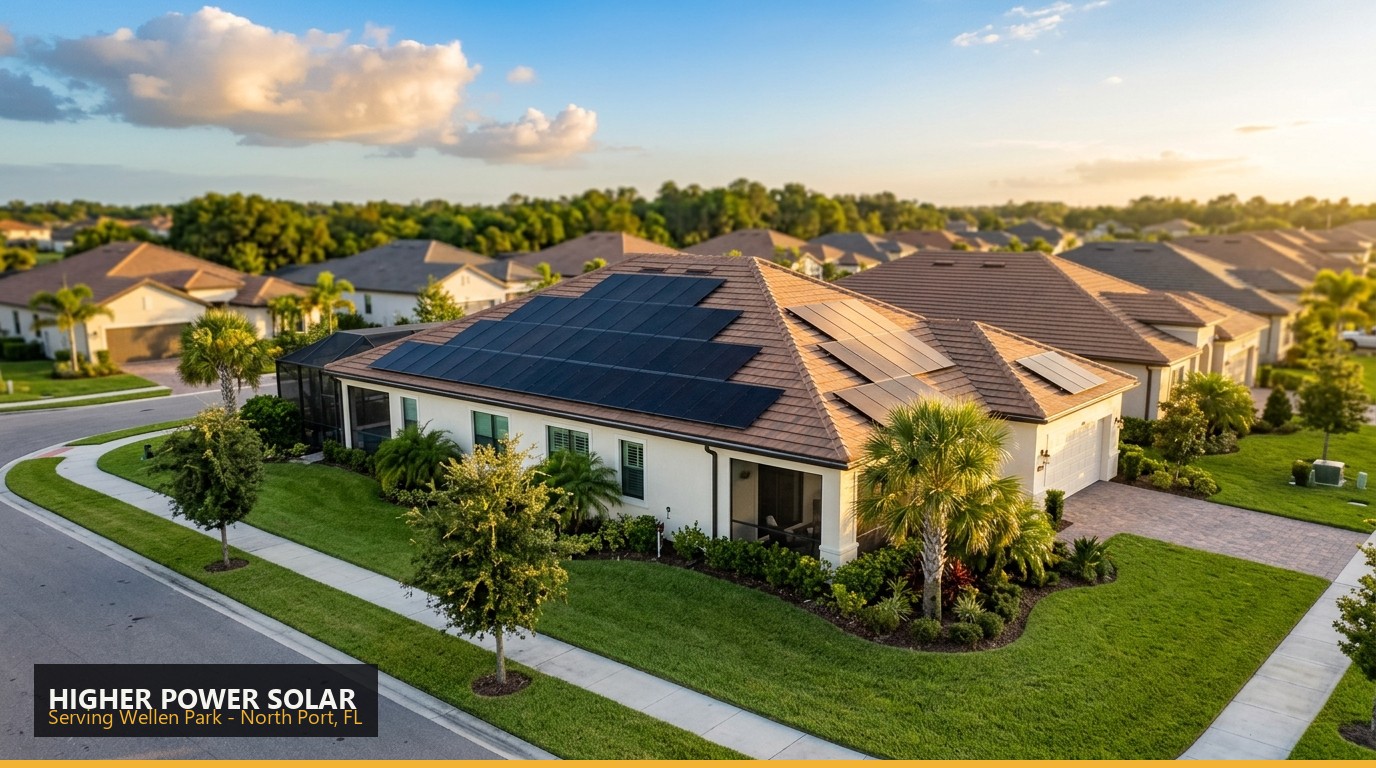 Rooftop solar installation on a home in Wellen Park, North Port FL - Higher Power Solar